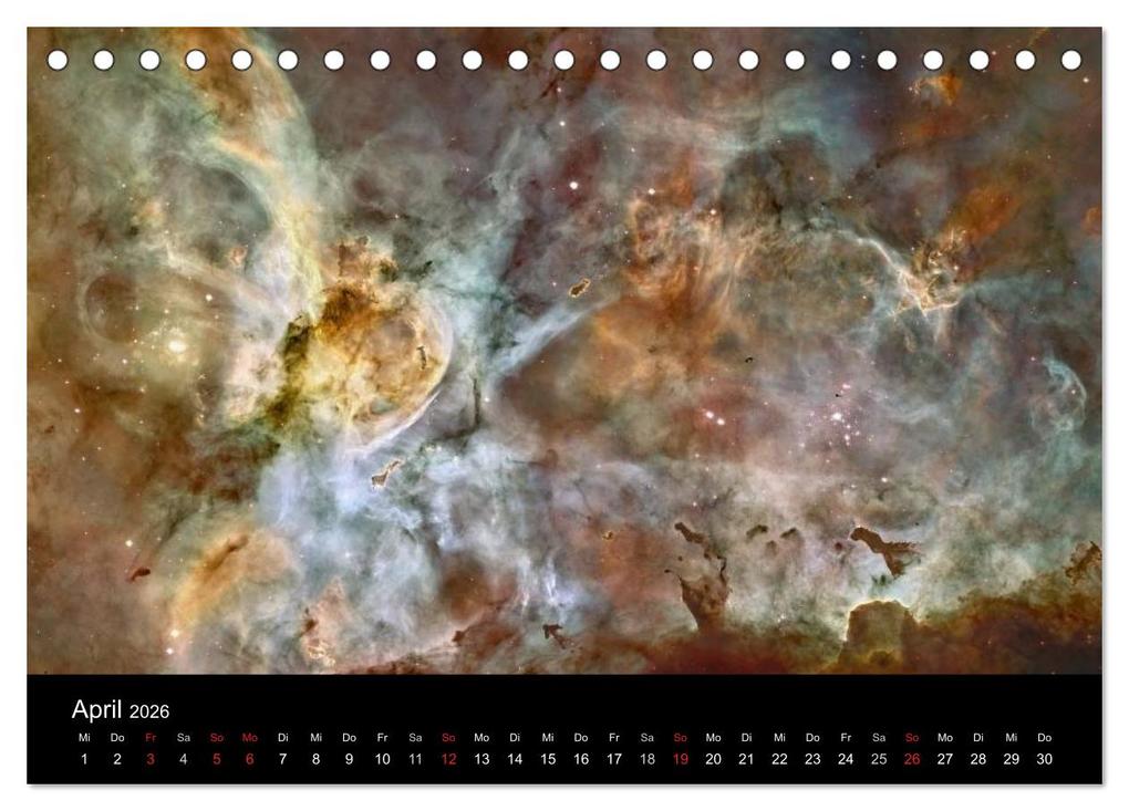 Weitere Ansicht: Der Weltraum. Spektakuläre Gasnebel und Galaxien (Tischkalender 2026 DIN A5 quer), CALVENDO Monatskalender | Calvendo, Elisabeth Stanzer