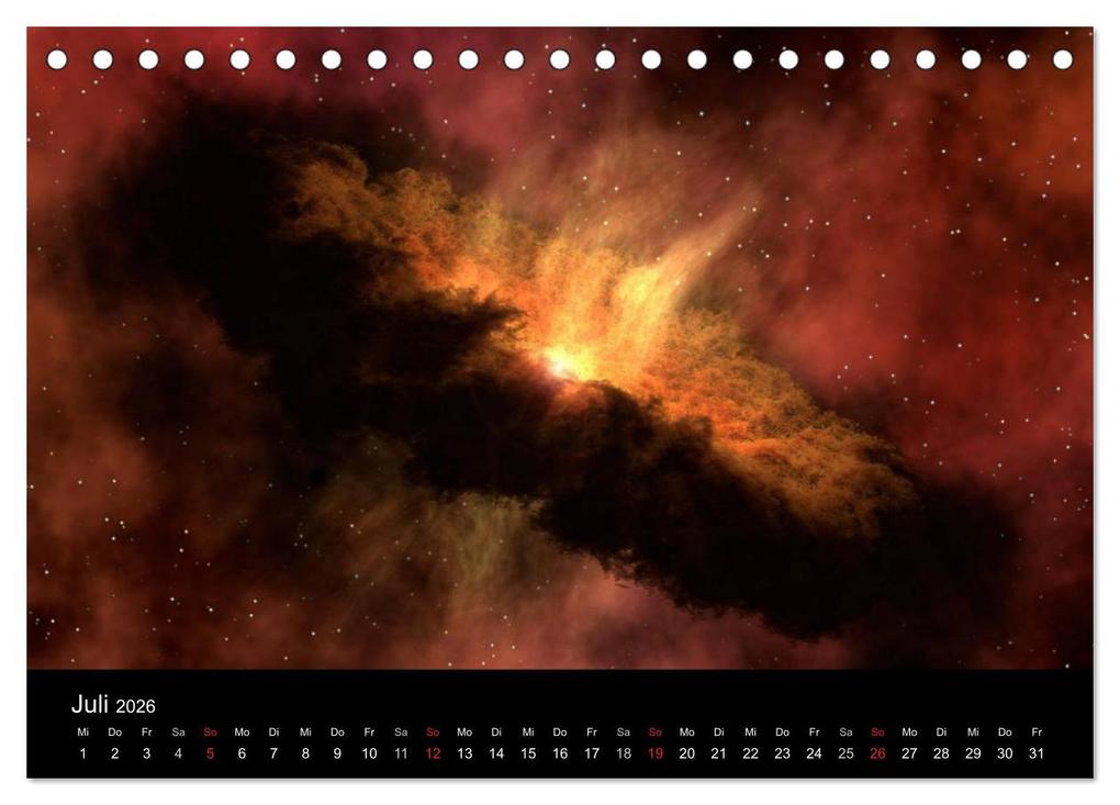 Weitere Ansicht: Der Weltraum. Spektakuläre Gasnebel und Galaxien (Tischkalender 2026 DIN A5 quer), CALVENDO Monatskalender | Calvendo, Elisabeth Stanzer