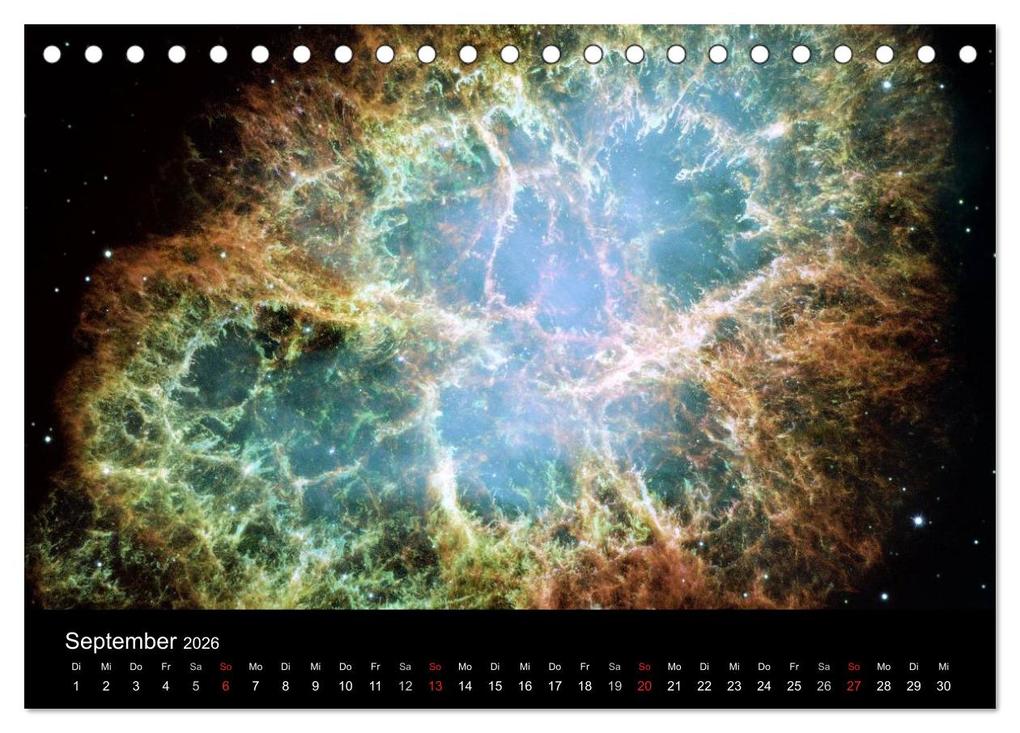 Weitere Ansicht: Der Weltraum. Spektakuläre Gasnebel und Galaxien (Tischkalender 2026 DIN A5 quer), CALVENDO Monatskalender | Calvendo, Elisabeth Stanzer