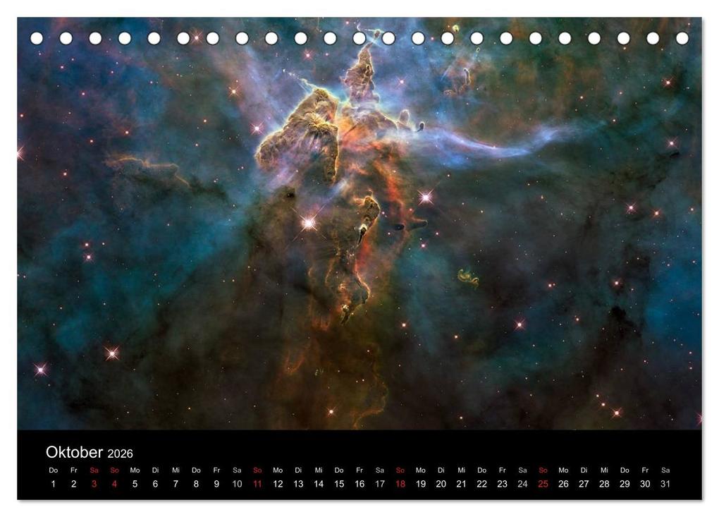 Weitere Ansicht: Der Weltraum. Spektakuläre Gasnebel und Galaxien (Tischkalender 2026 DIN A5 quer), CALVENDO Monatskalender | Calvendo, Elisabeth Stanzer