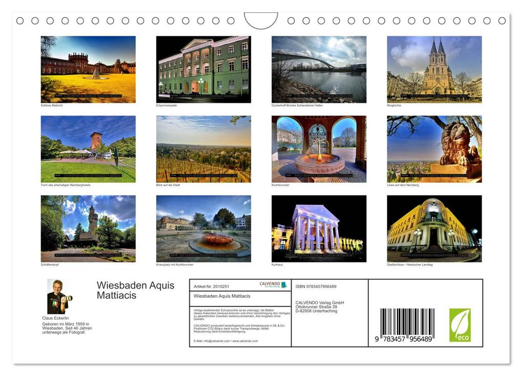 Weitere Ansicht: Wiesbaden Aquis Mattiacis (Wandkalender 2026 DIN A4 quer), CALVENDO Monatskalender | Calvendo, Claus Eckerlin