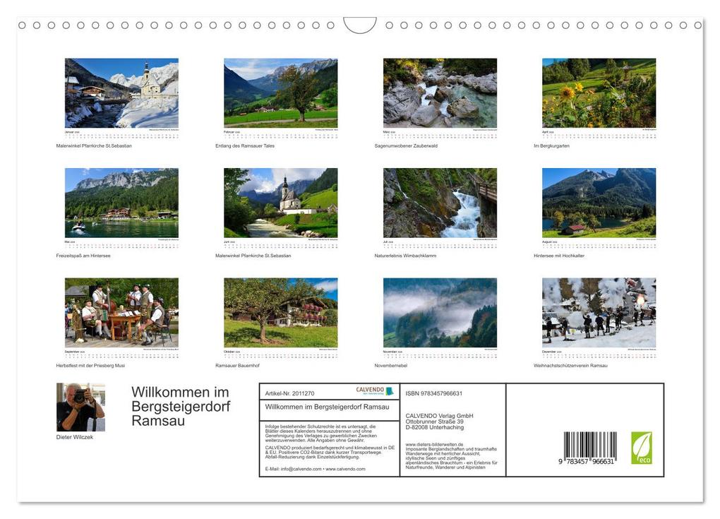 Weitere Ansicht: Willkommen im Bergsteigerdorf Ramsau (Wandkalender 2026 DIN A3 quer), CALVENDO Monatskalender | Calvendo, Dieter Wilczek
