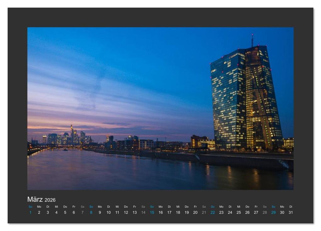 Weitere Ansicht: FRANKFURT - Nachtlichter 2026 (Wandkalender 2026 DIN A4 quer), CALVENDO Monatskalender | Calvendo, Georg Stelzner