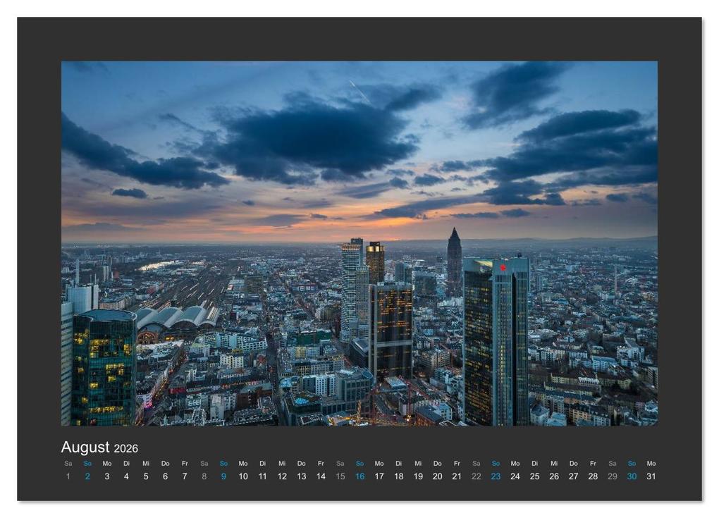 Weitere Ansicht: FRANKFURT - Nachtlichter 2026 (Wandkalender 2026 DIN A4 quer), CALVENDO Monatskalender | Calvendo, Georg Stelzner