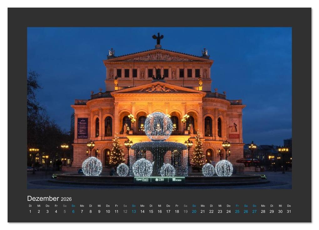 Weitere Ansicht: FRANKFURT - Nachtlichter 2026 (Wandkalender 2026 DIN A4 quer), CALVENDO Monatskalender | Calvendo, Georg Stelzner