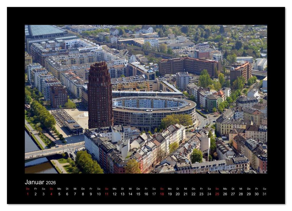 Weitere Ansicht: über den Dächern von FRANKFURT (Wandkalender 2026 DIN A4 quer), CALVENDO Monatskalender | Calvendo, Bild- & Kalenderverlag Monika Müller