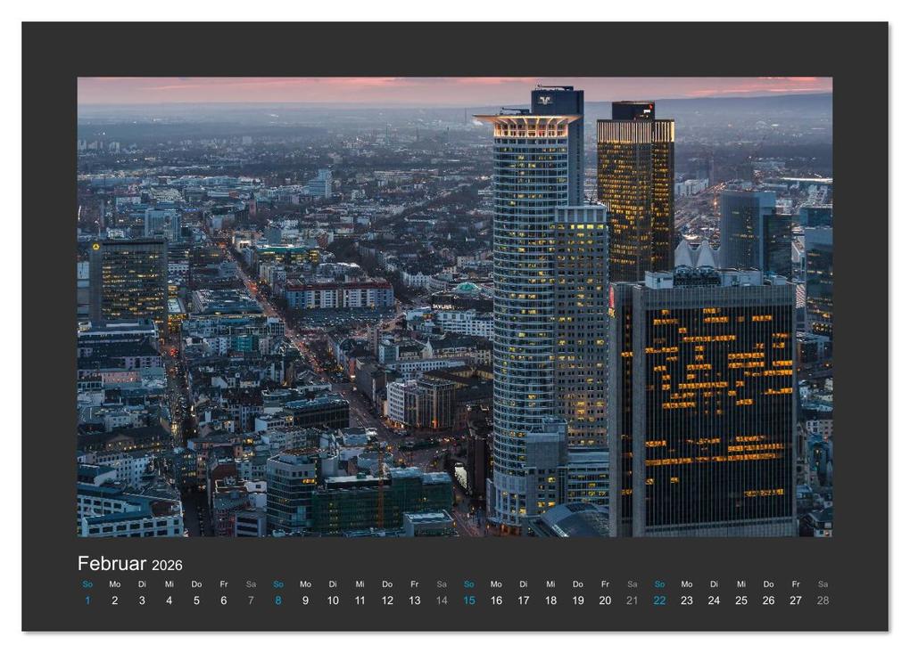 Weitere Ansicht: FRANKFURT - Nachtlichter 2026 (Tischkalender 2026 DIN A5 quer), CALVENDO Monatskalender | Calvendo, Georg Stelzner