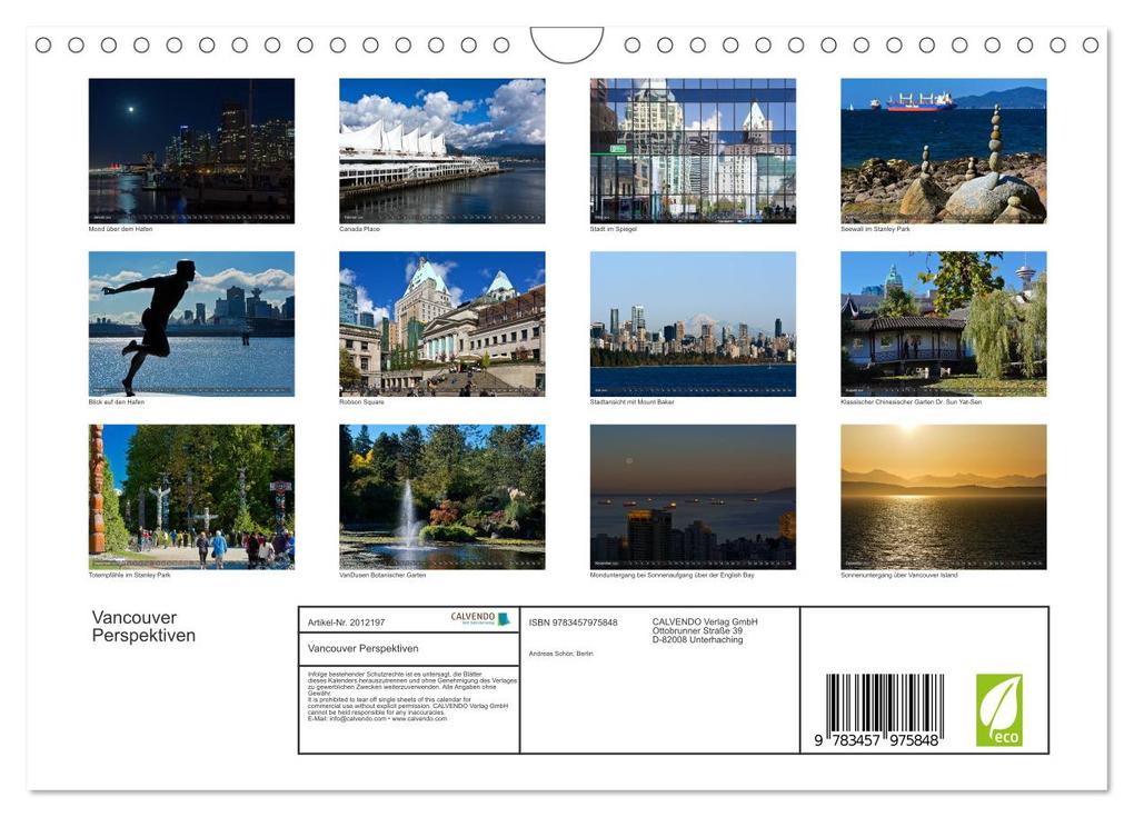 Weitere Ansicht: Vancouver Perspektiven (Wandkalender 2026 DIN A4 quer), CALVENDO Monatskalender | Calvendo, Berlin, Andreas Schön, Berlin Schön
