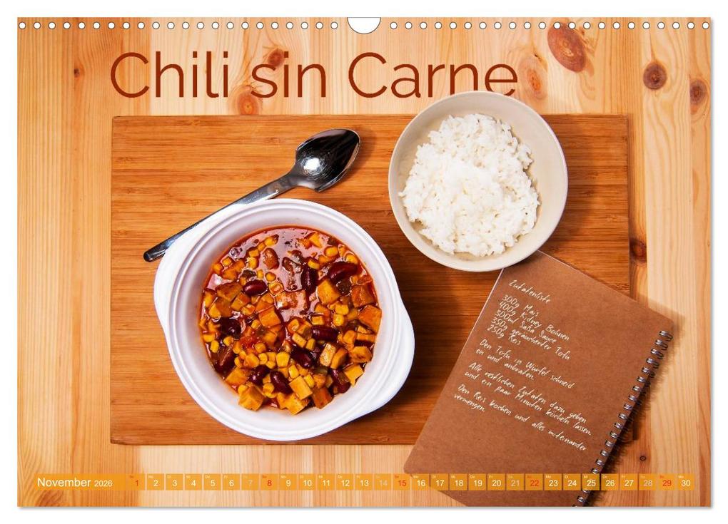 Weitere Ansicht: Einfache vegane Rezepte (Wandkalender 2026 DIN A3 quer), CALVENDO Monatskalender | Calvendo, Photography PM
