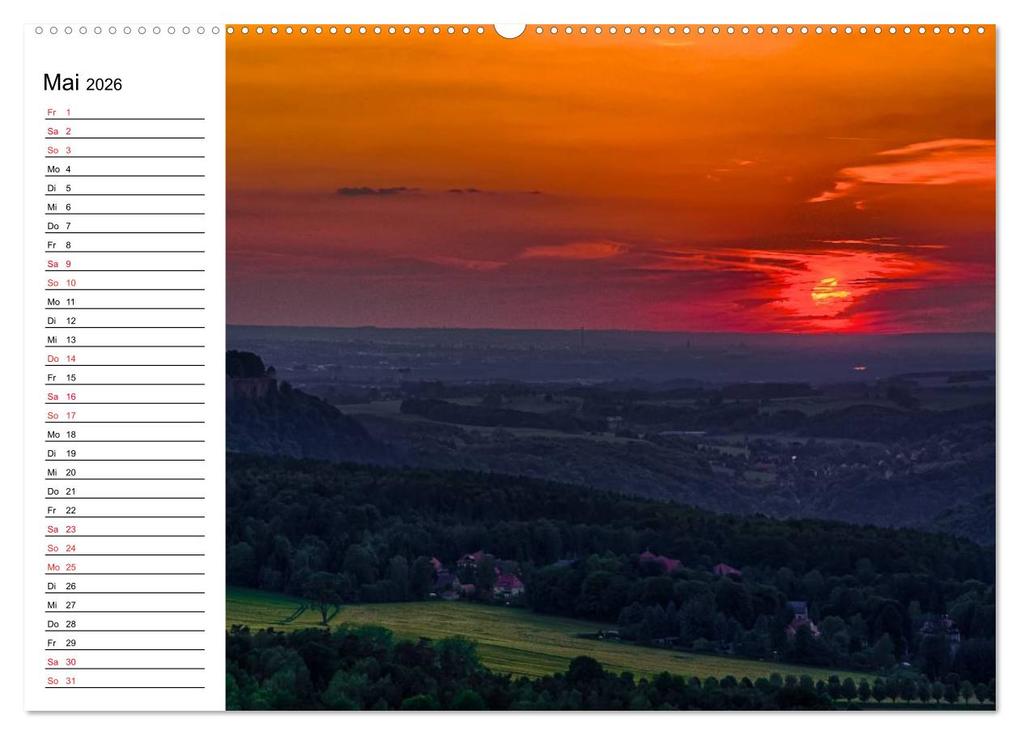 Weitere Ansicht: Sächsische Schweiz - Impressionen (Wandkalender 2026 DIN A2 quer), CALVENDO Monatskalender | Calvendo, Dirk Meutzner