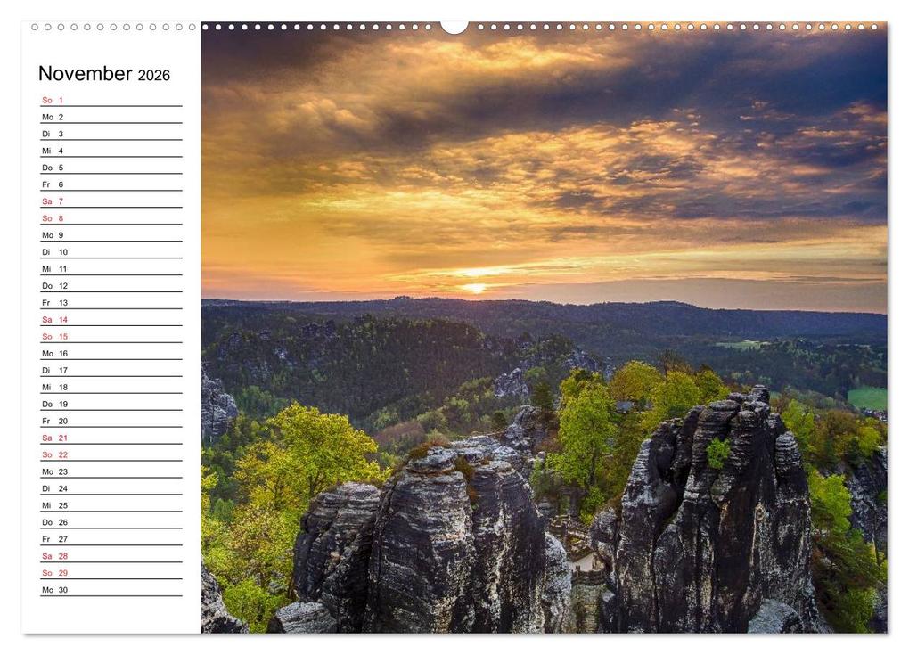 Weitere Ansicht: Sächsische Schweiz - Impressionen (Wandkalender 2026 DIN A2 quer), CALVENDO Monatskalender | Calvendo, Dirk Meutzner