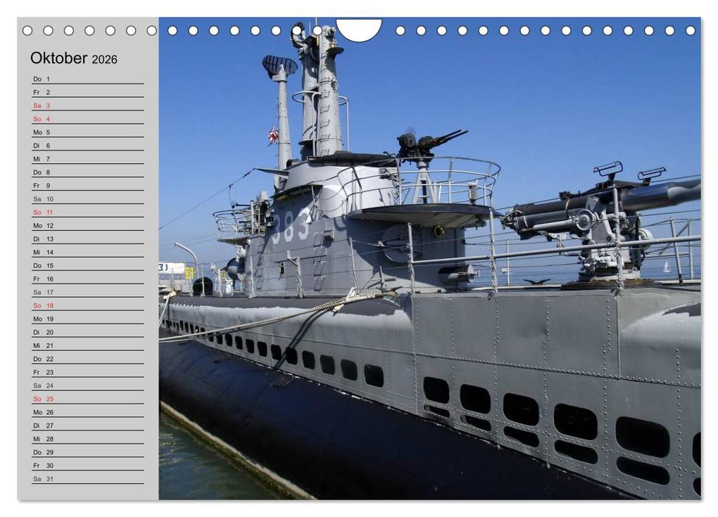 Weitere Ansicht: U-Boote. Militärische Ungetüme (Wandkalender 2026 DIN A4 quer), CALVENDO Monatskalender | Calvendo, Elisabeth Stanzer