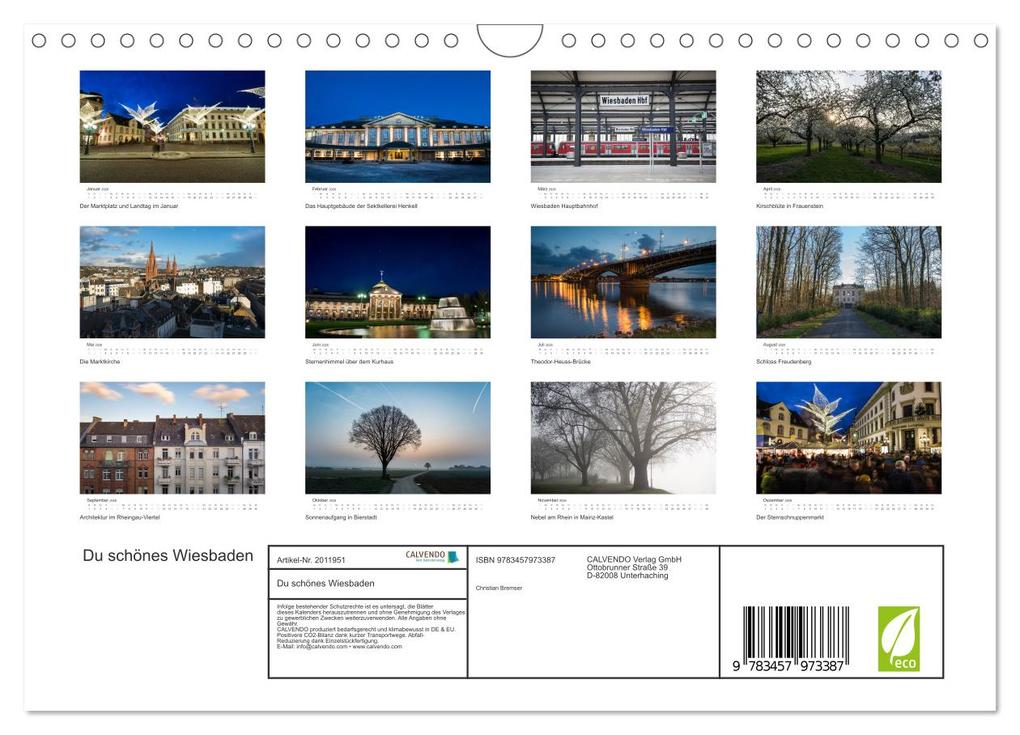 Weitere Ansicht: Du schönes Wiesbaden (Wandkalender 2026 DIN A4 quer), CALVENDO Monatskalender | Calvendo, Christian Bremser