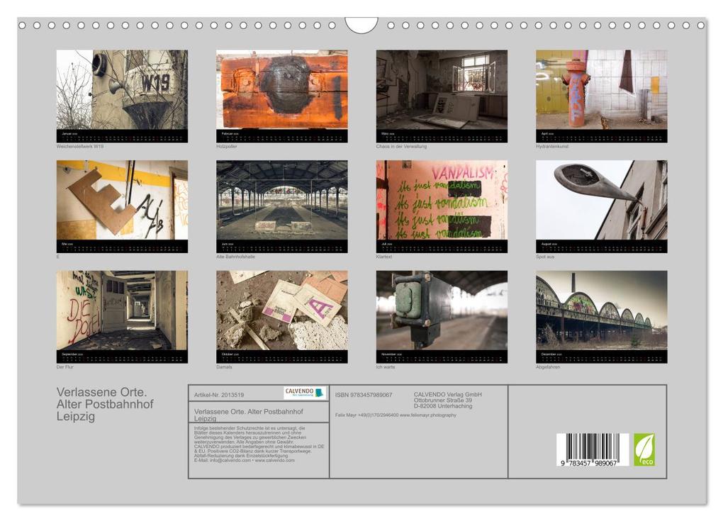 Weitere Ansicht: Verlassene Orte. Alter Postbahnhof Leipzig (Wandkalender 2026 DIN A3 quer), CALVENDO Monatskalender | Calvendo, Felix Mayr