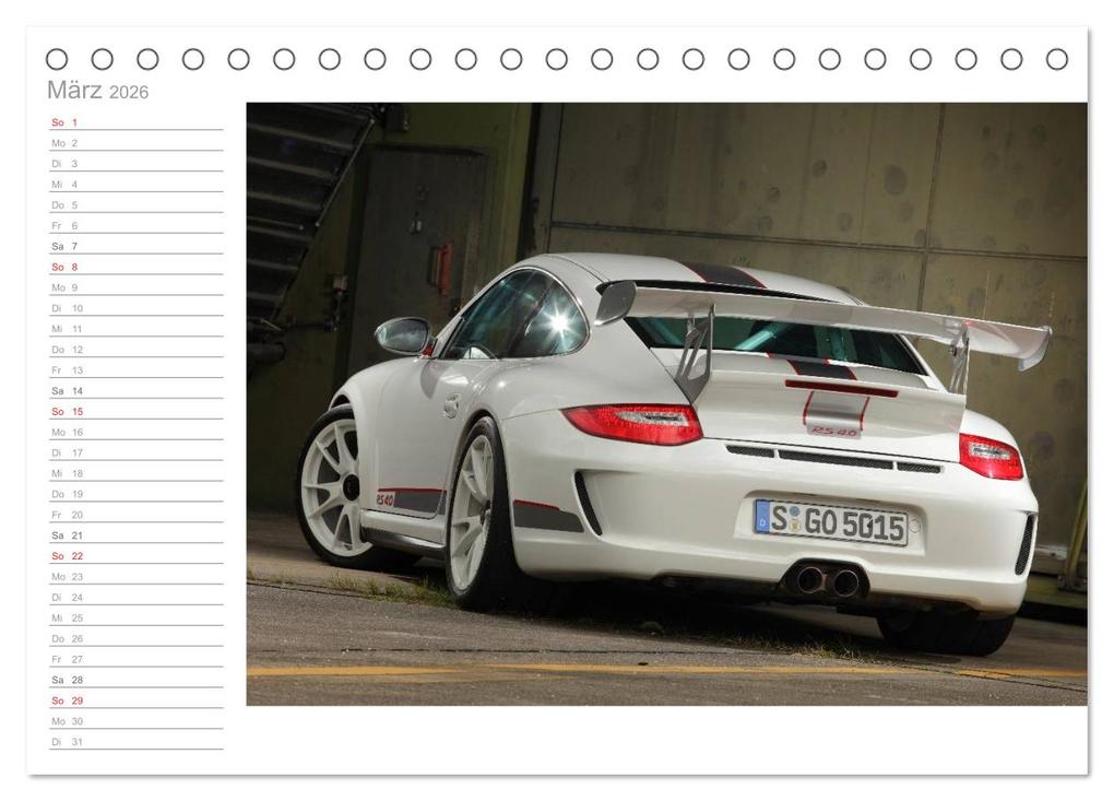 Weitere Ansicht: Porsche GT3RS 4,0 (Tischkalender 2026 DIN A5 quer), CALVENDO Monatskalender | Stefan Bau, Calvendo