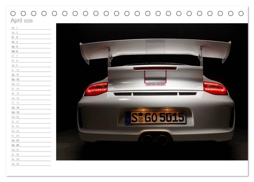Weitere Ansicht: Porsche GT3RS 4,0 (Tischkalender 2026 DIN A5 quer), CALVENDO Monatskalender | Stefan Bau, Calvendo