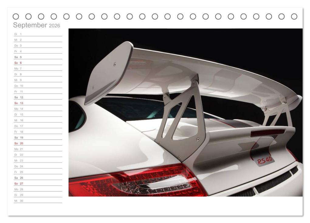 Weitere Ansicht: Porsche GT3RS 4,0 (Tischkalender 2026 DIN A5 quer), CALVENDO Monatskalender | Stefan Bau, Calvendo