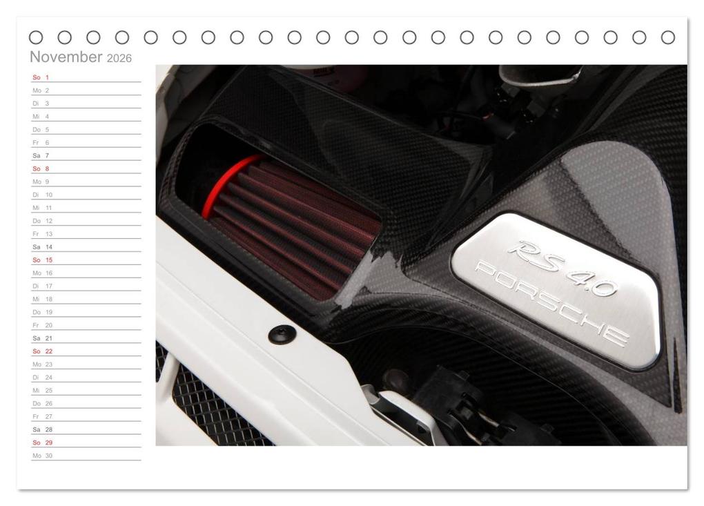 Weitere Ansicht: Porsche GT3RS 4,0 (Tischkalender 2026 DIN A5 quer), CALVENDO Monatskalender | Stefan Bau, Calvendo
