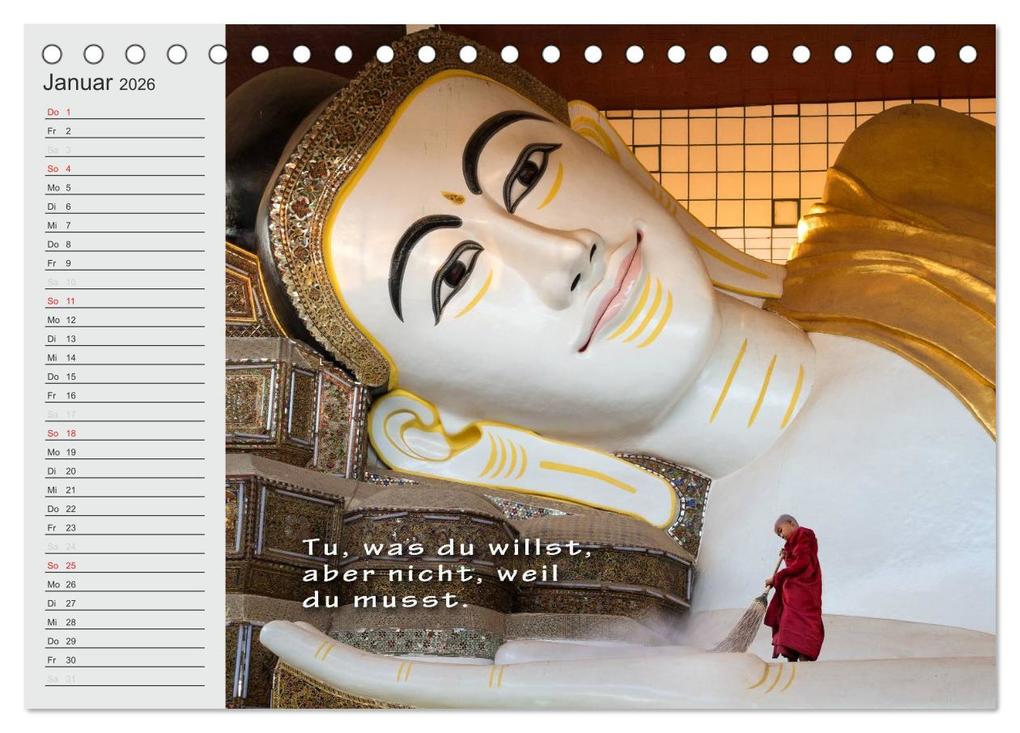 Weitere Ansicht: BUDDHA Buddhistische Weisheiten (Tischkalender 2026 DIN A5 quer), CALVENDO Monatskalender | BuddhaART BuddhaART, Calvendo, BuddhaART