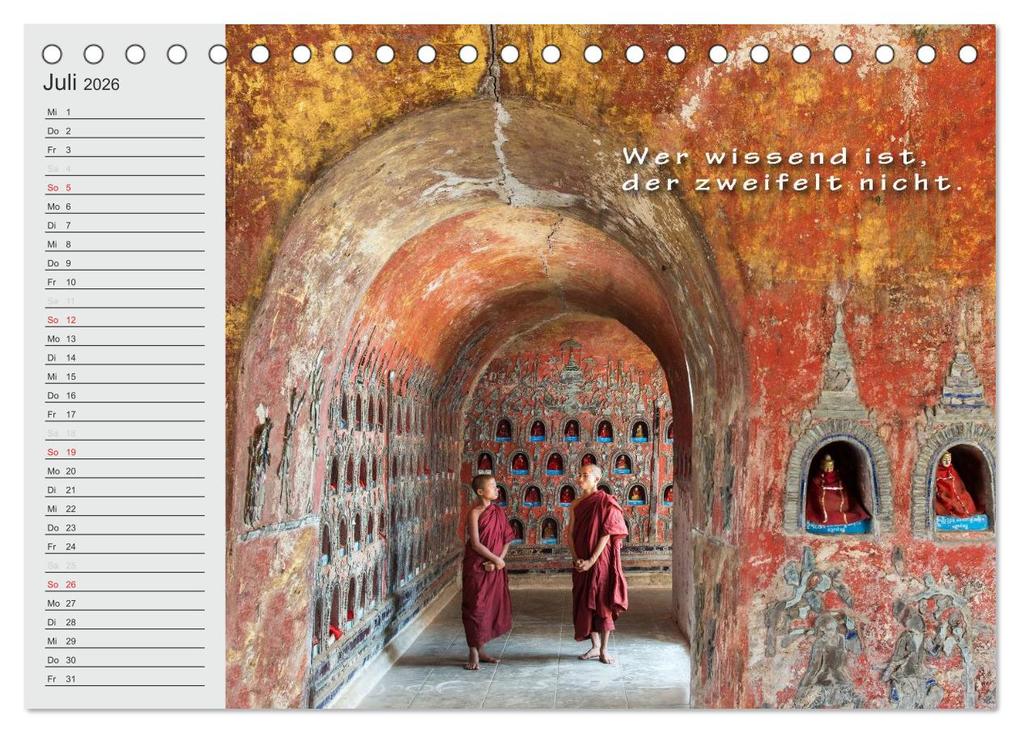 Weitere Ansicht: BUDDHA Buddhistische Weisheiten (Tischkalender 2026 DIN A5 quer), CALVENDO Monatskalender | BuddhaART BuddhaART, Calvendo, BuddhaART