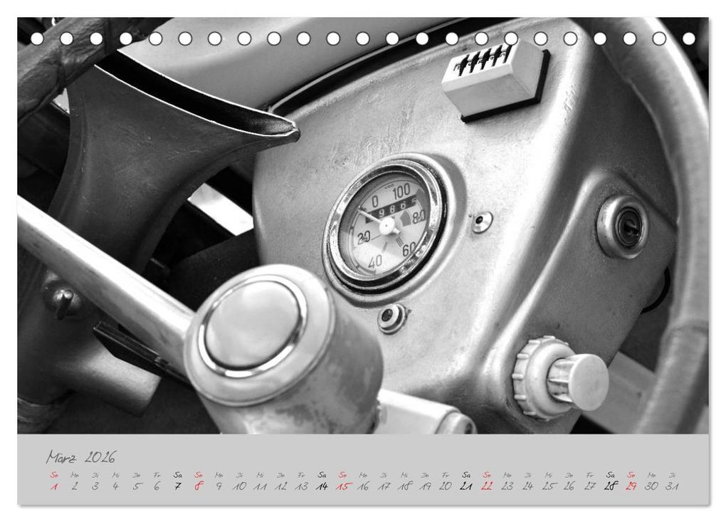 Weitere Ansicht: BMW Isetta 300 in schwarzweiß (Tischkalender 2026 DIN A5 quer), CALVENDO Monatskalender | Ingo Laue, Calvendo