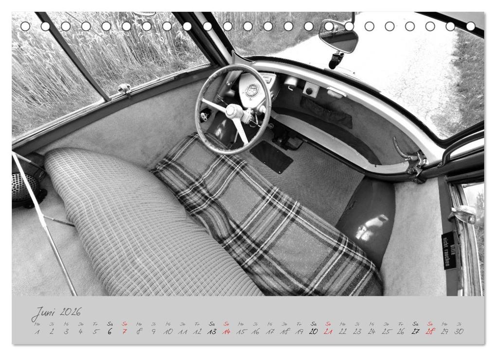 Weitere Ansicht: BMW Isetta 300 in schwarzweiß (Tischkalender 2026 DIN A5 quer), CALVENDO Monatskalender | Ingo Laue, Calvendo