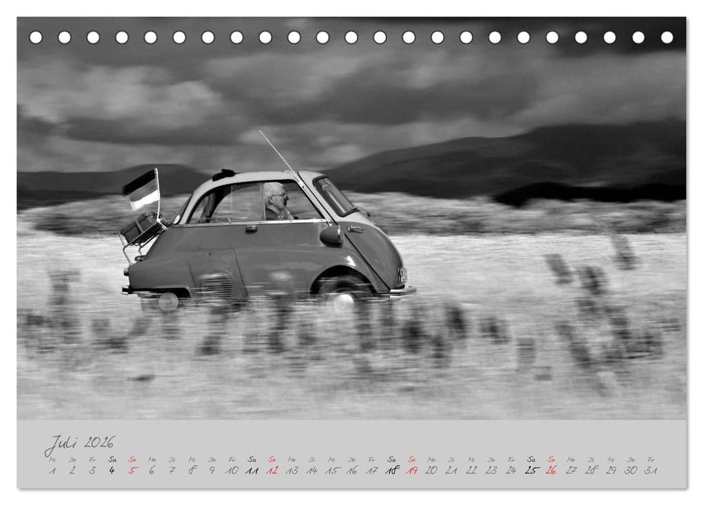 Weitere Ansicht: BMW Isetta 300 in schwarzweiß (Tischkalender 2026 DIN A5 quer), CALVENDO Monatskalender | Ingo Laue, Calvendo