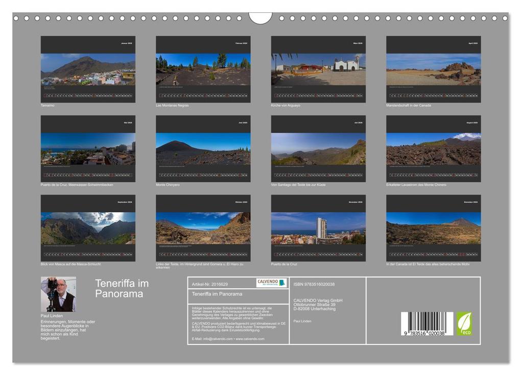 Weitere Ansicht: Teneriffa im Panorama (Wandkalender 2026 DIN A3 quer), CALVENDO Monatskalender | Paul Linden, Calvendo