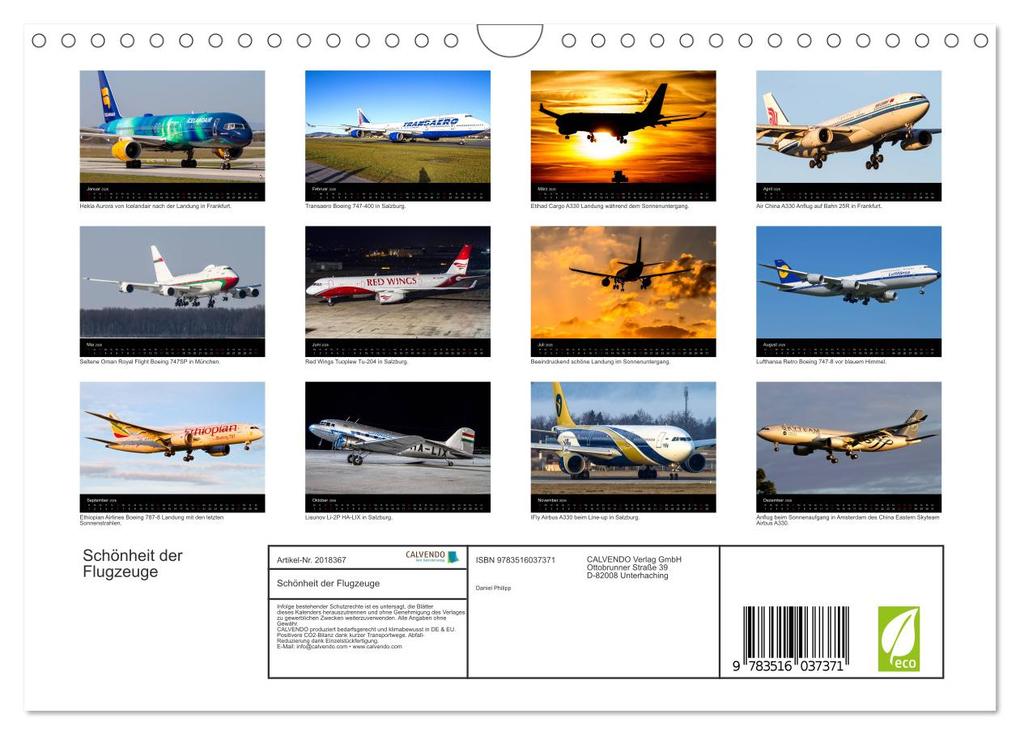 Weitere Ansicht: Schönheit der Flugzeuge (Wandkalender 2026 DIN A4 quer), CALVENDO Monatskalender | Daniel Philipp, Calvendo