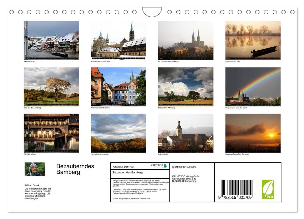 Weitere Ansicht: Bezauberndes Bamberg (Wandkalender 2026 DIN A4 quer), CALVENDO Monatskalender | Wiltrud Doerk, Calvendo