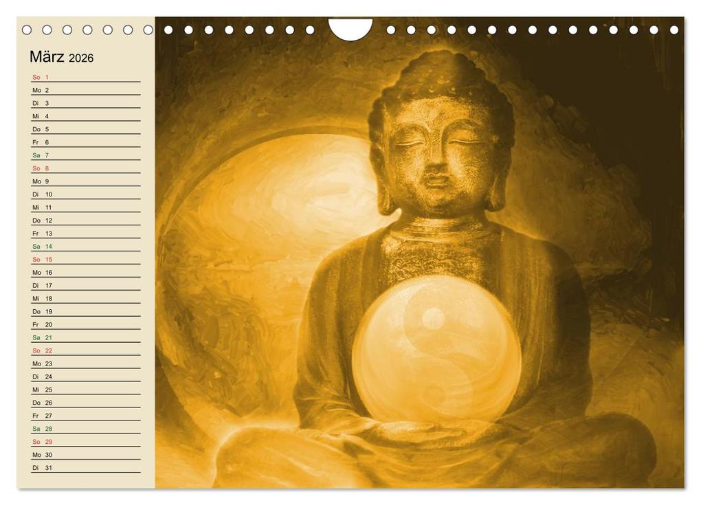 Weitere Ansicht: Buddha und Yin Yang (Wandkalender 2026 DIN A4 quer), CALVENDO Monatskalender | Claudia Burlager, Calvendo