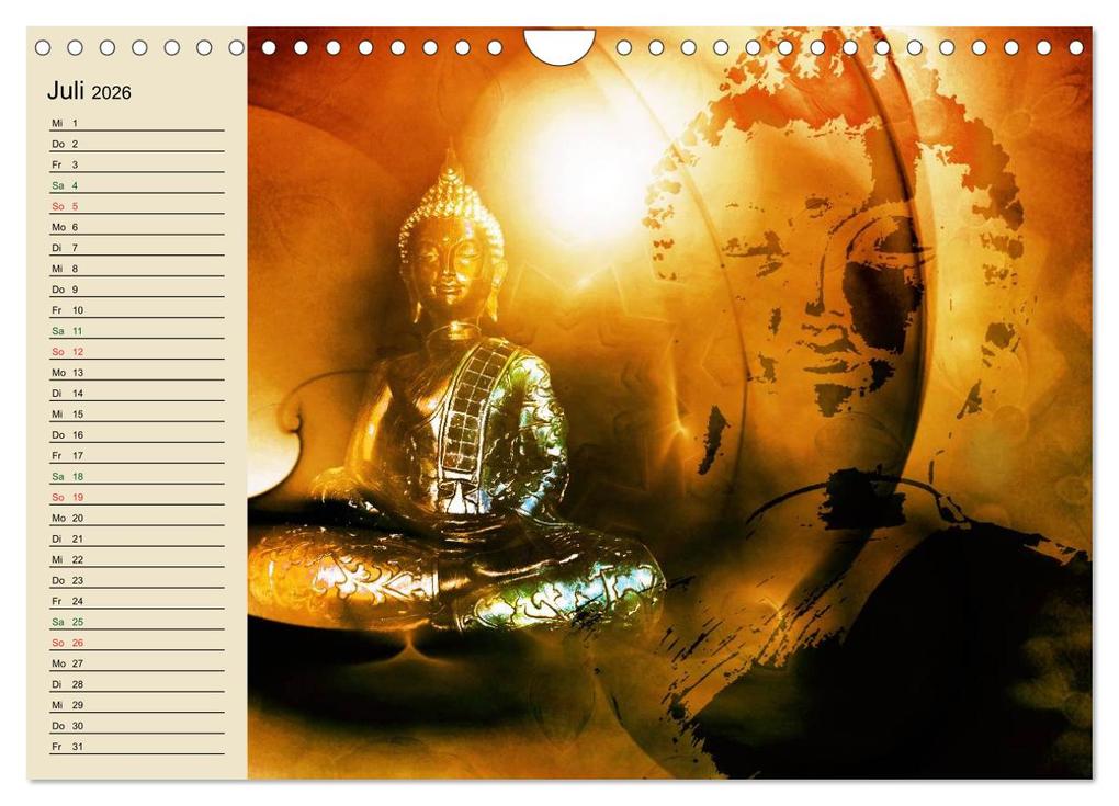 Weitere Ansicht: Buddha und Yin Yang (Wandkalender 2026 DIN A4 quer), CALVENDO Monatskalender | Claudia Burlager, Calvendo