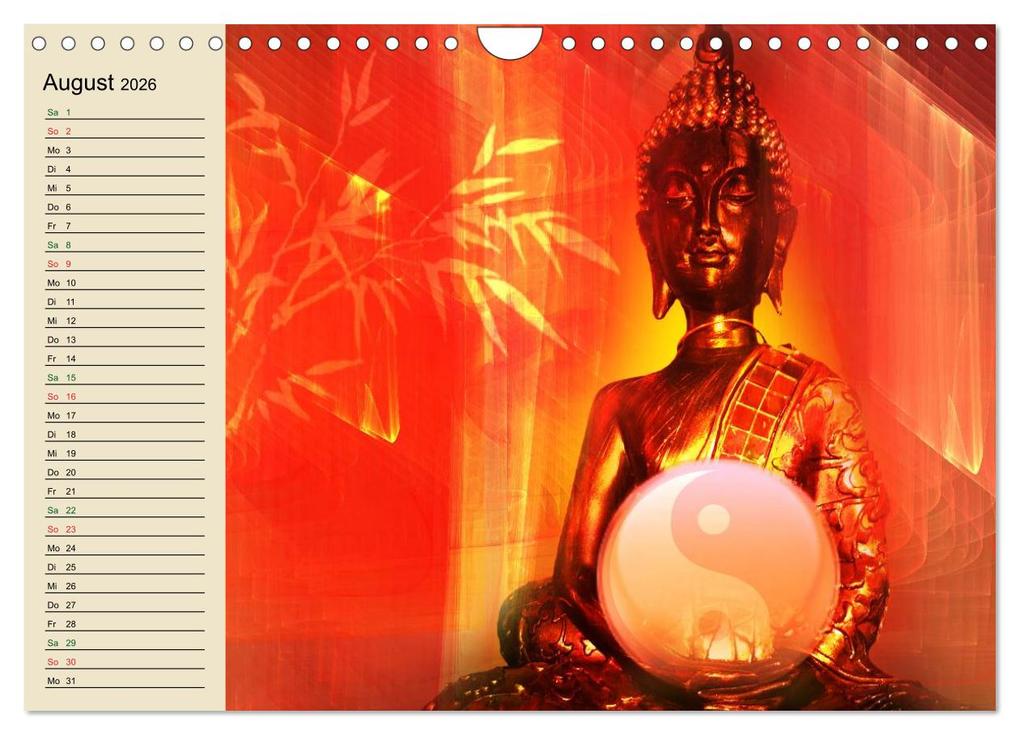 Weitere Ansicht: Buddha und Yin Yang (Wandkalender 2026 DIN A4 quer), CALVENDO Monatskalender | Claudia Burlager, Calvendo
