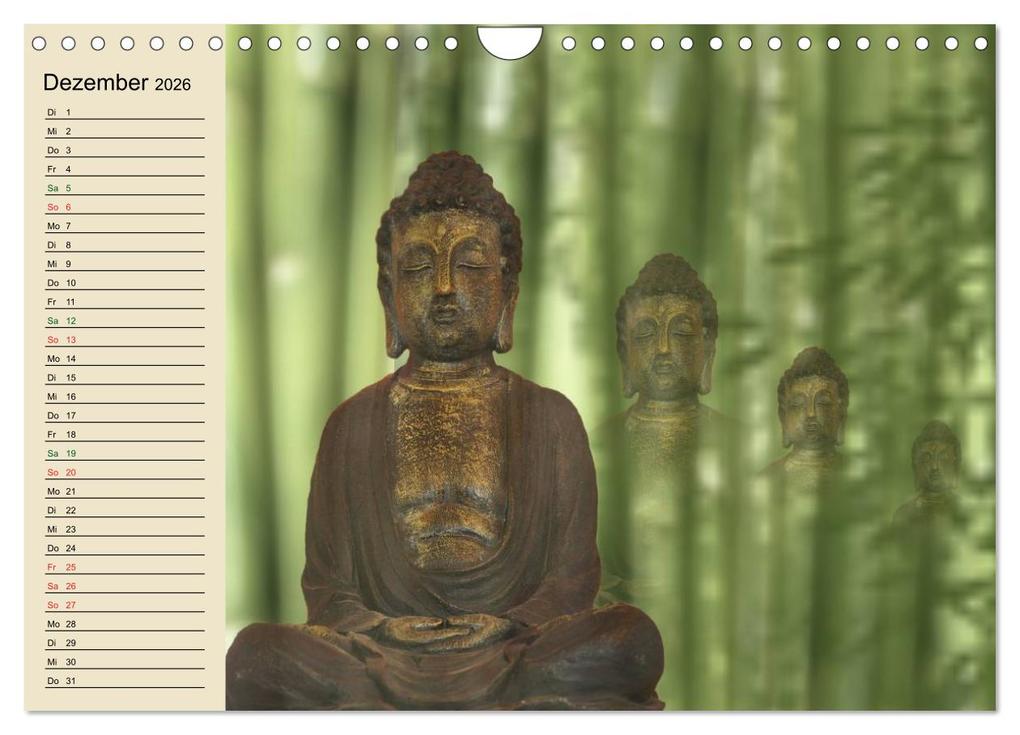 Weitere Ansicht: Buddha und Yin Yang (Wandkalender 2026 DIN A4 quer), CALVENDO Monatskalender | Claudia Burlager, Calvendo