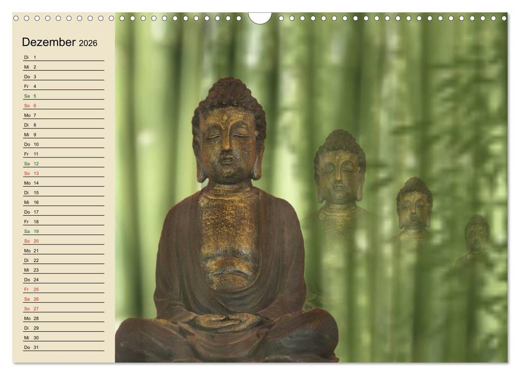 Weitere Ansicht: Buddha und Yin Yang (Wandkalender 2026 DIN A3 quer), CALVENDO Monatskalender | Claudia Burlager, Calvendo