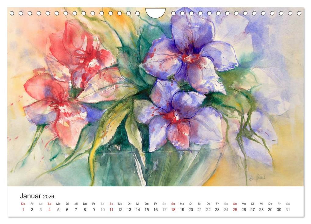 Weitere Ansicht: Blütenzauber - Aquarelle von ECKARD FUNCK (Wandkalender 2026 DIN A4 quer), CALVENDO Monatskalender | Eckard Funck, Calvendo