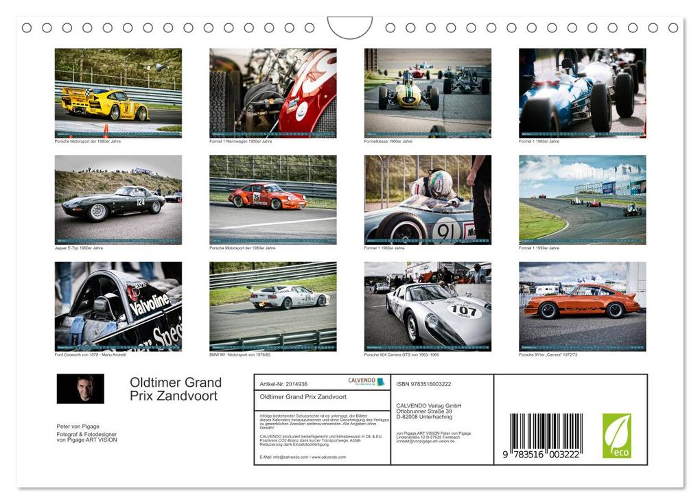 Weitere Ansicht: Oldtimer Grand Prix Zandvoort (Wandkalender 2026 DIN A4 quer), CALVENDO Monatskalender | Peter Pigage, Calvendo, Peter von Pigage