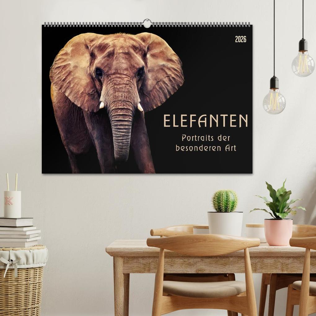 Weitere Ansicht: Elefanten - Portraits der besonderen Art (Wandkalender 2026 DIN A2 quer), CALVENDO Monatskalender | AD DESIGN Photo + PhotoArt, Angela Dölling, Calvendo, AD DESIGN Photo PhotoArt Dölling