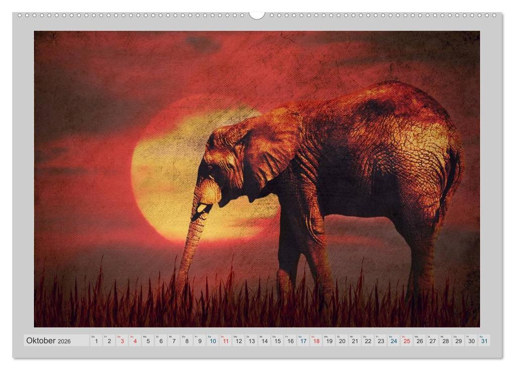 Weitere Ansicht: Elefanten - Portraits der besonderen Art (Wandkalender 2026 DIN A2 quer), CALVENDO Monatskalender | AD DESIGN Photo + PhotoArt, Angela Dölling, Calvendo, AD DESIGN Photo PhotoArt Dölling