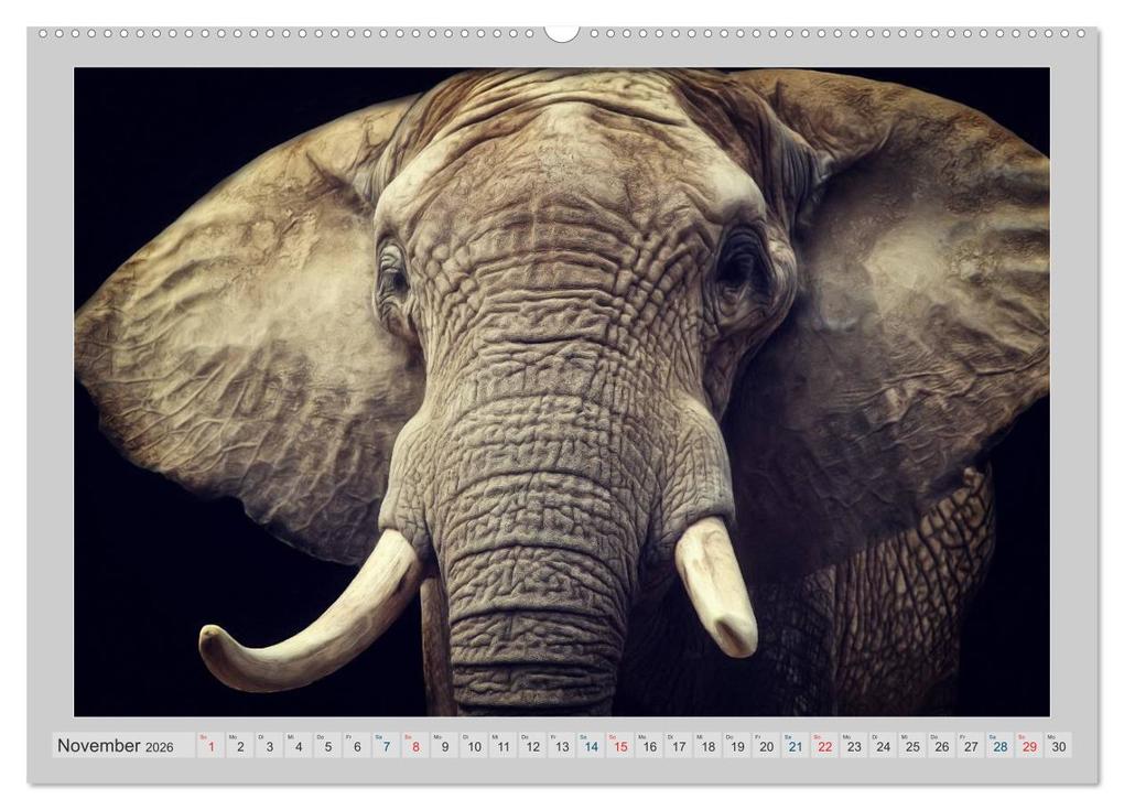 Weitere Ansicht: Elefanten - Portraits der besonderen Art (Wandkalender 2026 DIN A2 quer), CALVENDO Monatskalender | AD DESIGN Photo + PhotoArt, Angela Dölling, Calvendo, AD DESIGN Photo PhotoArt Dölling