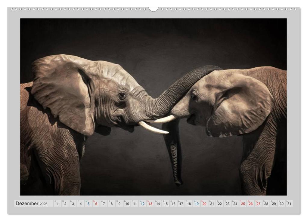 Weitere Ansicht: Elefanten - Portraits der besonderen Art (Wandkalender 2026 DIN A2 quer), CALVENDO Monatskalender | AD DESIGN Photo + PhotoArt, Angela Dölling, Calvendo, AD DESIGN Photo PhotoArt Dölling