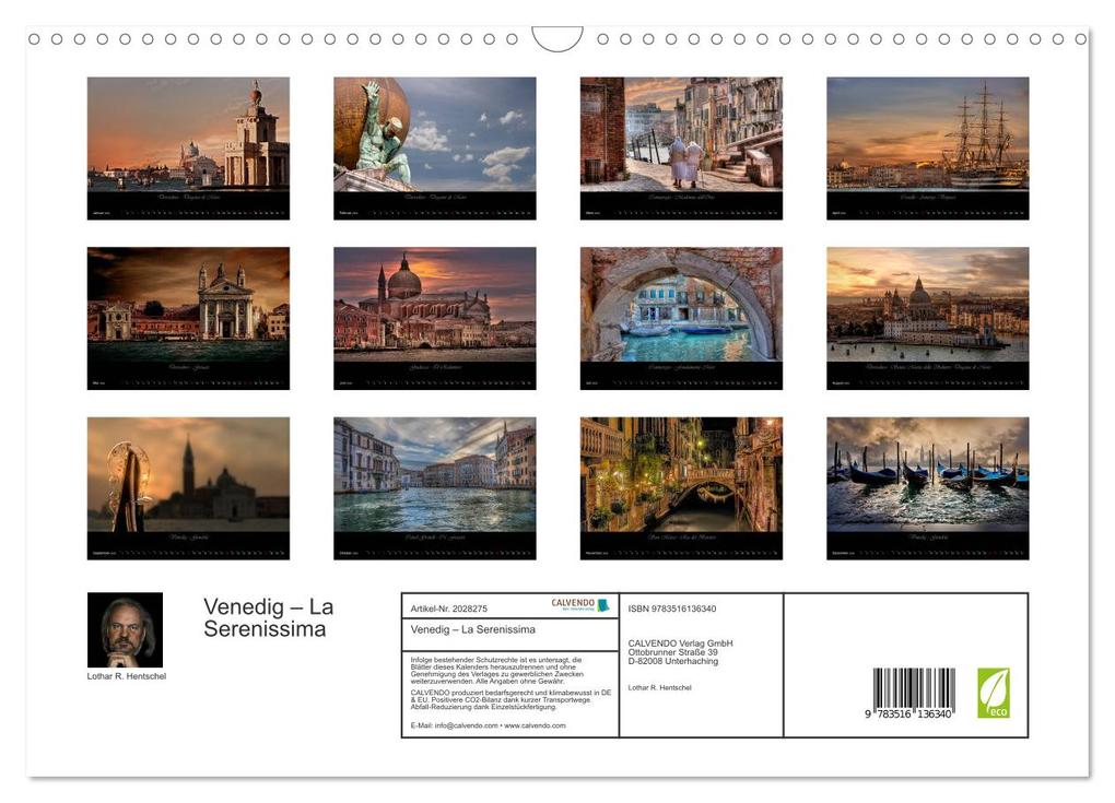 Weitere Ansicht: Venedig - La Serenissima (Wandkalender 2026 DIN A3 quer), CALVENDO Monatskalender | Lothar R. Hentschel, Calvendo