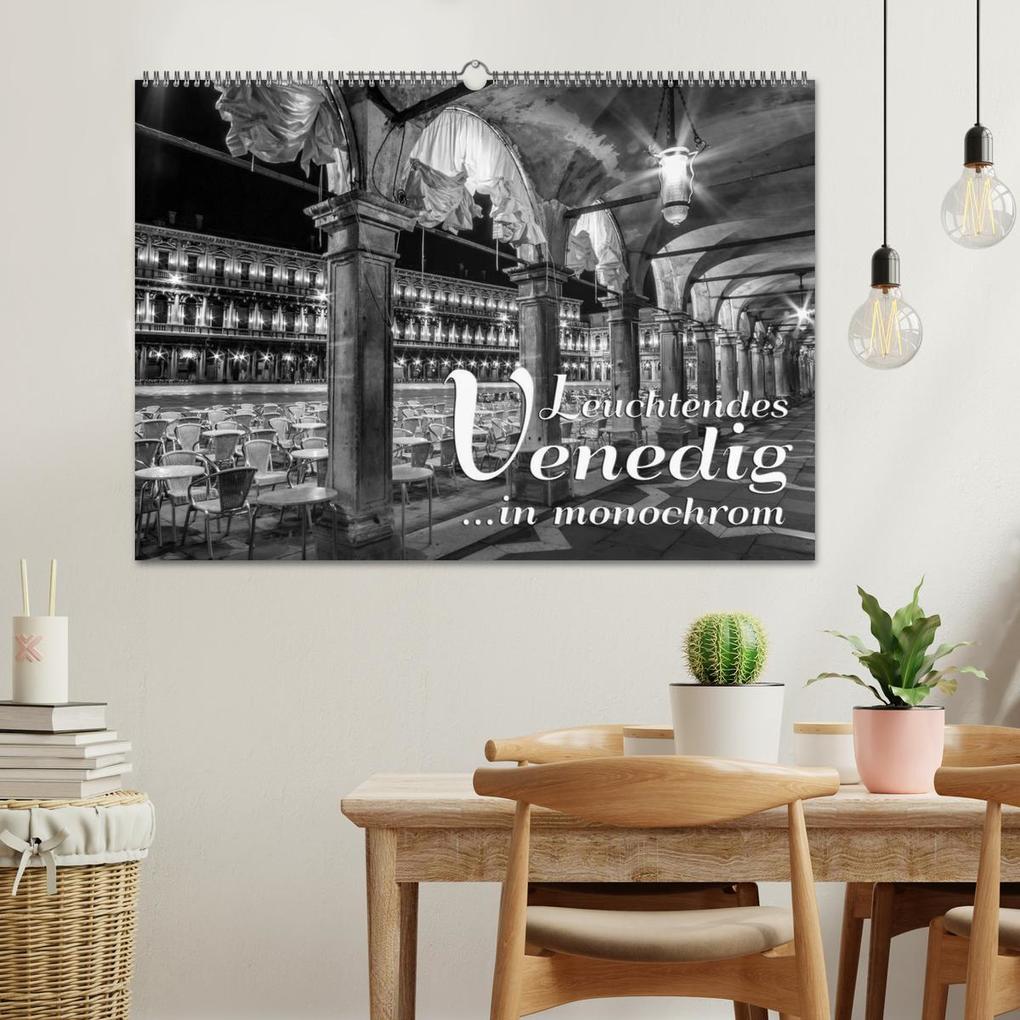 Weitere Ansicht: Leuchtendes Venedig ...in monochrom (Wandkalender 2026 DIN A2 quer), CALVENDO Monatskalender | Melanie Viola, Calvendo