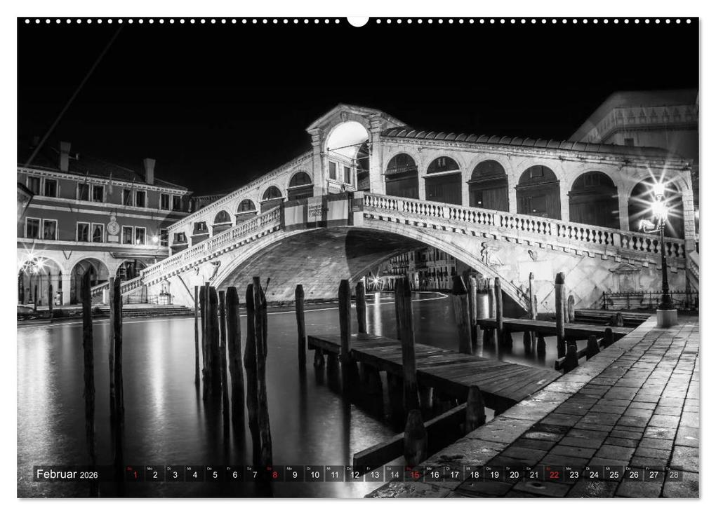 Weitere Ansicht: Leuchtendes Venedig ...in monochrom (Wandkalender 2026 DIN A2 quer), CALVENDO Monatskalender | Melanie Viola, Calvendo