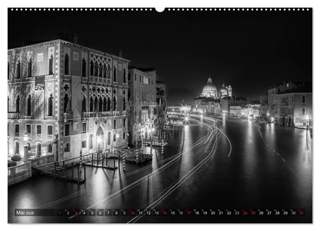 Weitere Ansicht: Leuchtendes Venedig ...in monochrom (Wandkalender 2026 DIN A2 quer), CALVENDO Monatskalender | Melanie Viola, Calvendo