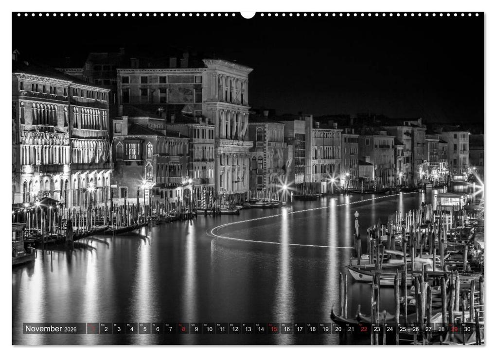 Weitere Ansicht: Leuchtendes Venedig ...in monochrom (Wandkalender 2026 DIN A2 quer), CALVENDO Monatskalender | Melanie Viola, Calvendo