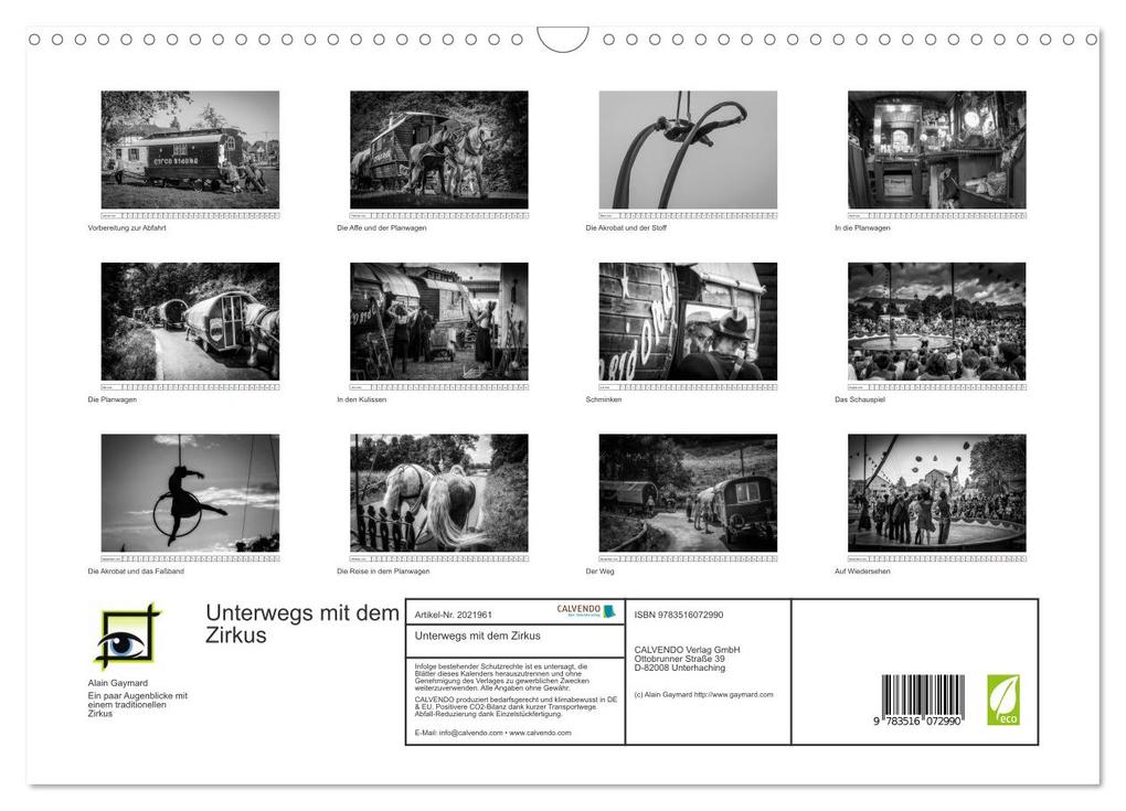 Weitere Ansicht: Unterwegs mit dem Zirkus (Wandkalender 2026 DIN A3 quer), CALVENDO Monatskalender | Alain Gaymard, Calvendo