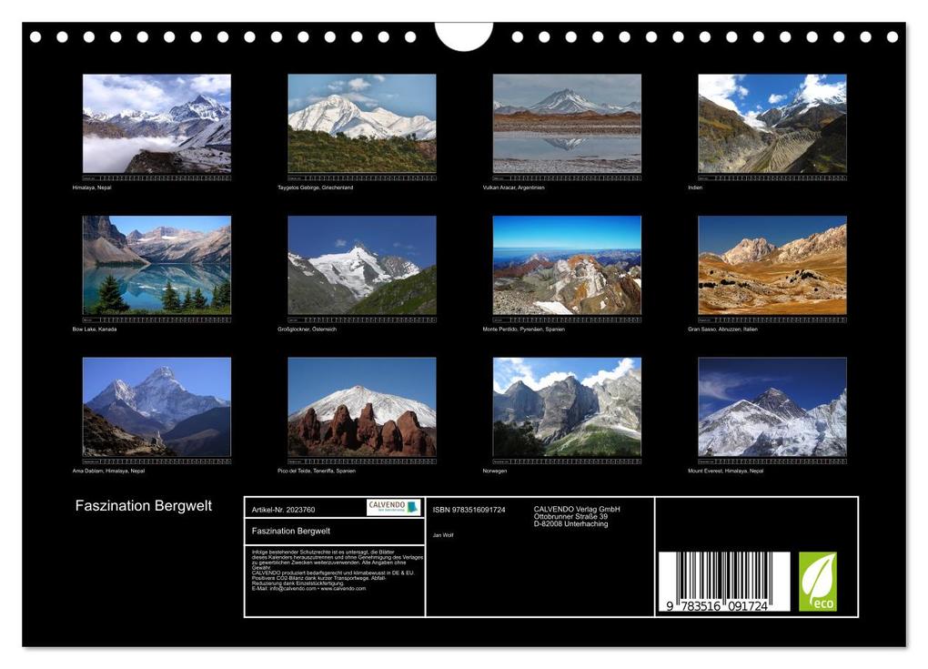 Weitere Ansicht: Faszination Bergwelt (Wandkalender 2026 DIN A4 quer), CALVENDO Monatskalender | Jan Wolf, Calvendo