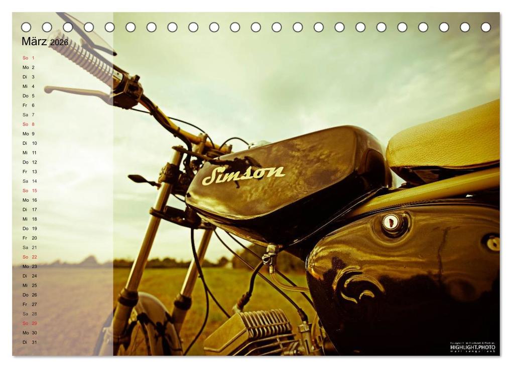 Weitere Ansicht: Simson S51 (Tischkalender 2026 DIN A5 quer), CALVENDO Monatskalender | Maxi Sängerlaub, Calvendo