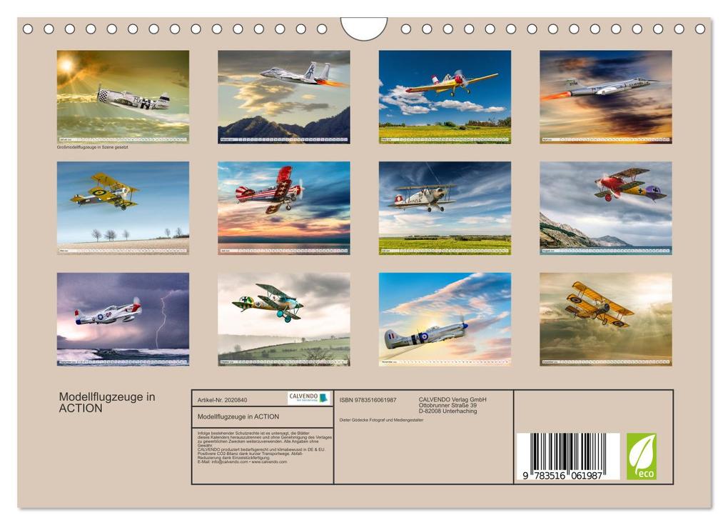 Weitere Ansicht: Modellflugzeuge in ACTION (Wandkalender 2026 DIN A4 quer), CALVENDO Monatskalender | Dieter Gödecke, Calvendo
